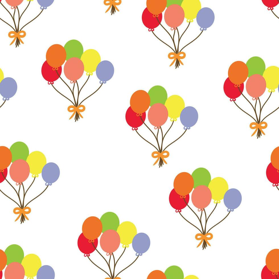 Cute balloon pattern, cartoon seamless background, vector illustration, wallpaper, textile, bag, garment, fashion design