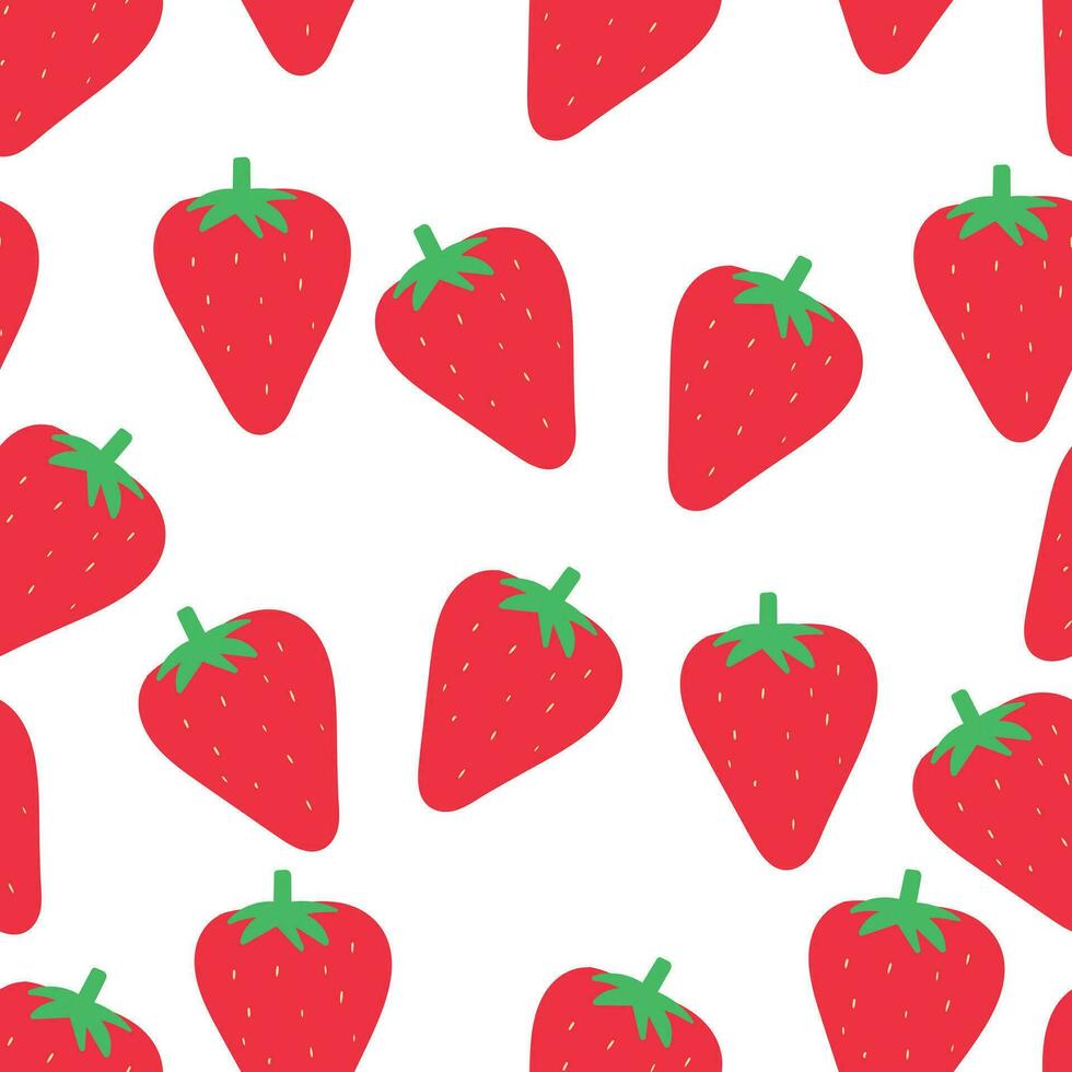 strawberry pattern red ,cartoon seamless background, vector illustration, wallpaper, textiles, bag, garment, fashion design