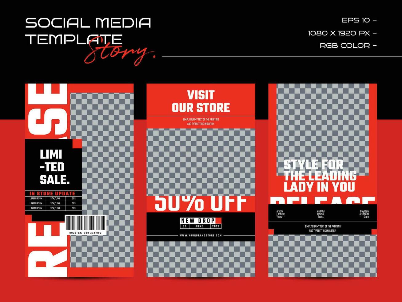 Fashion sale Instagram Story template. Urban fashion social media Story template. vector