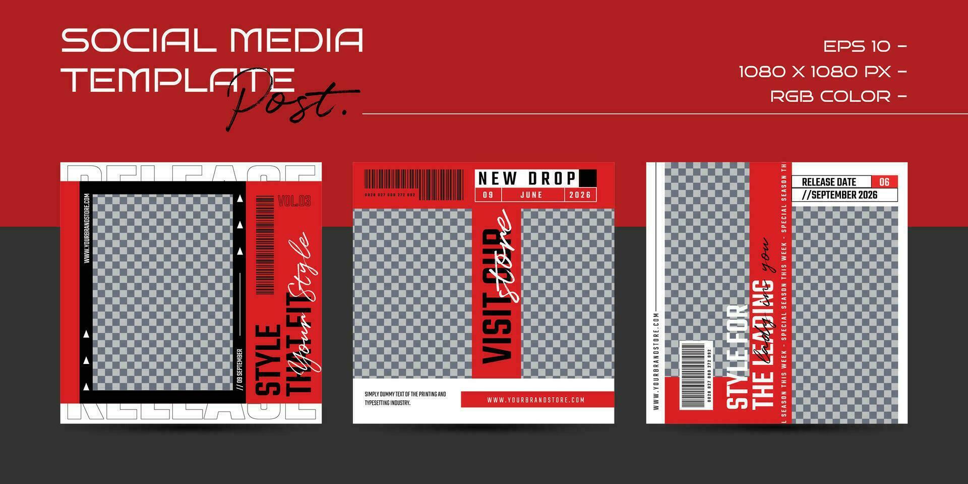 Fashion sale Instagram post template. Urban fashion social media post template. vector