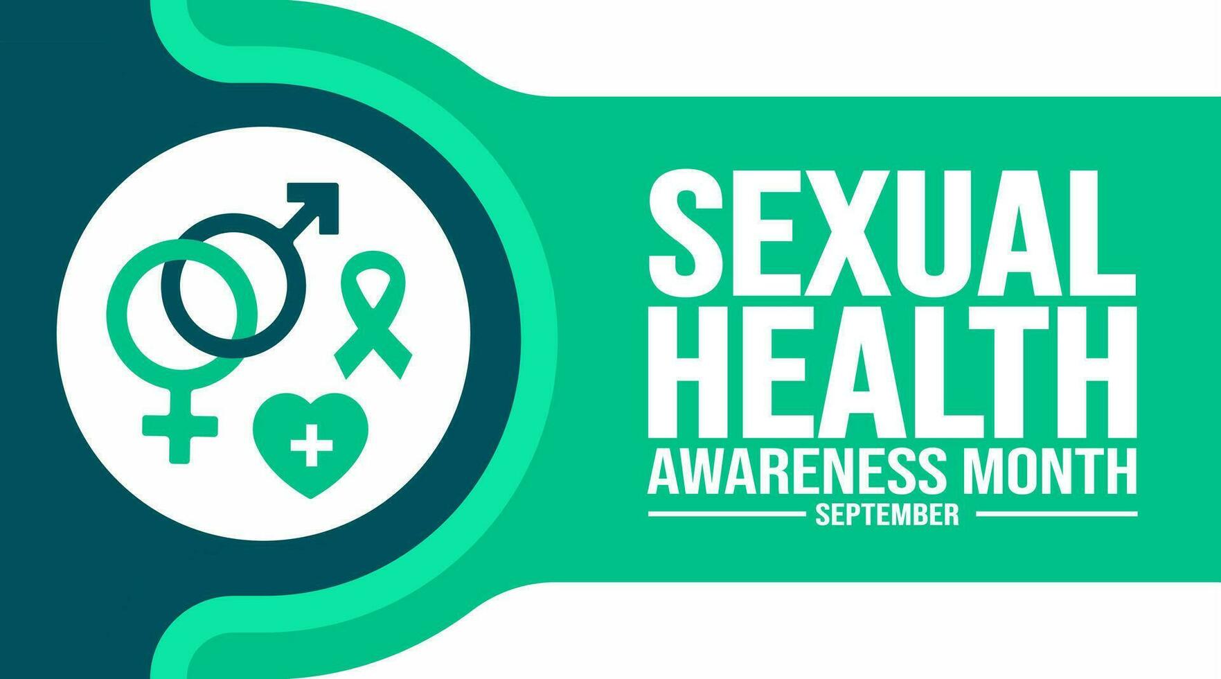 September is Sexual Health Awareness Month background template. Holiday concept. background, banner, placard, card, and poster design template with text inscription and standard color. vector