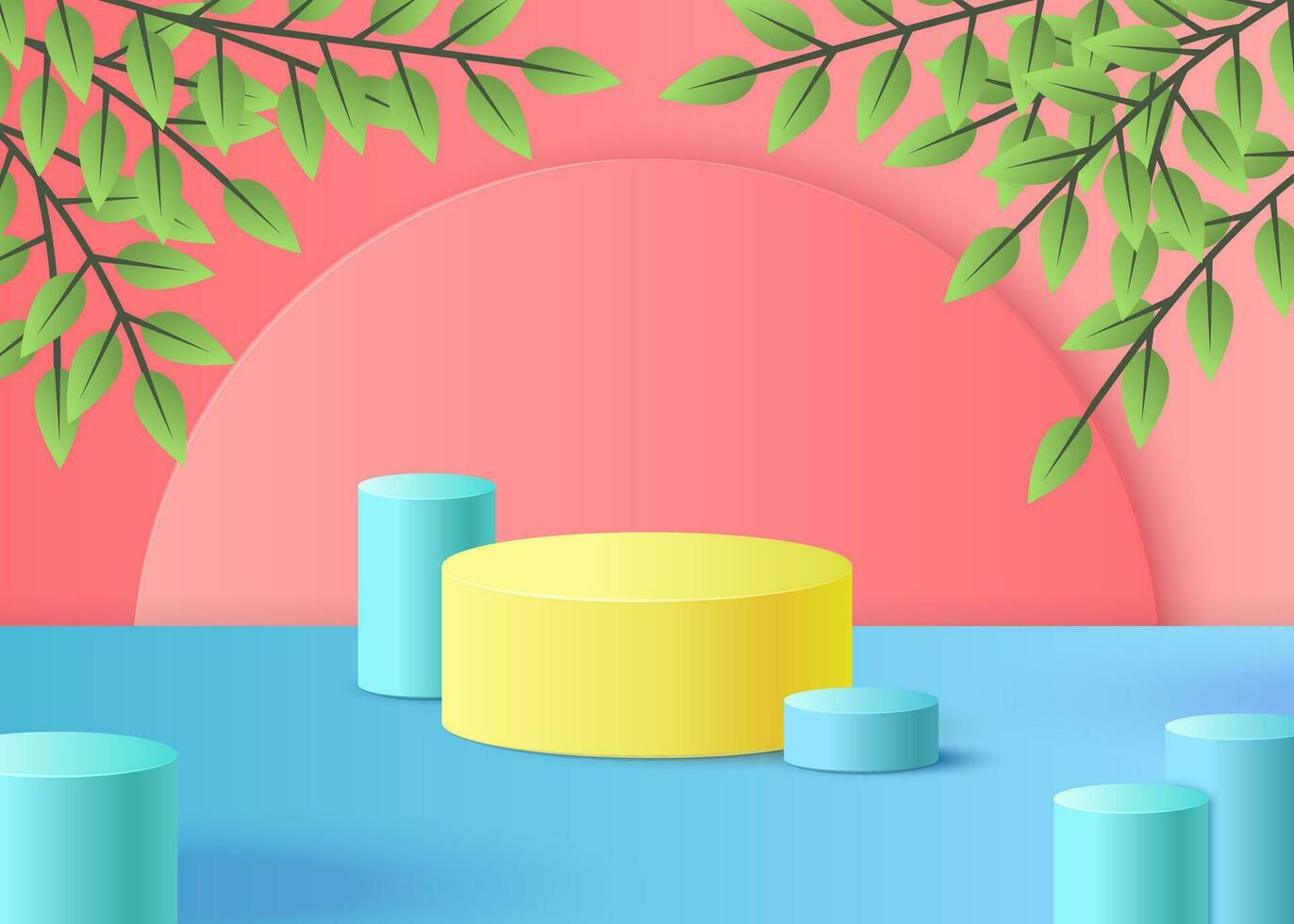 Abstract Minimal Scene with Podium Platform Stage Product. Vector