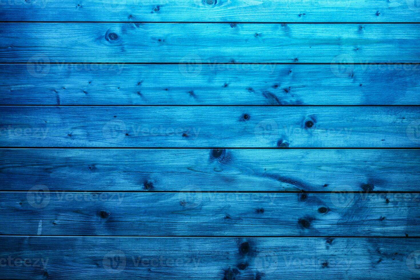 Top of view freshly painted blue wooden table photo