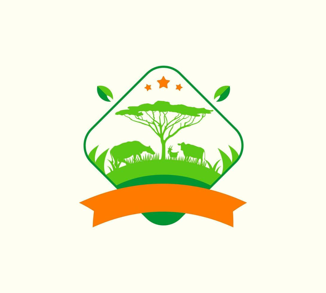 silueta salvaje animales moderno logo vector