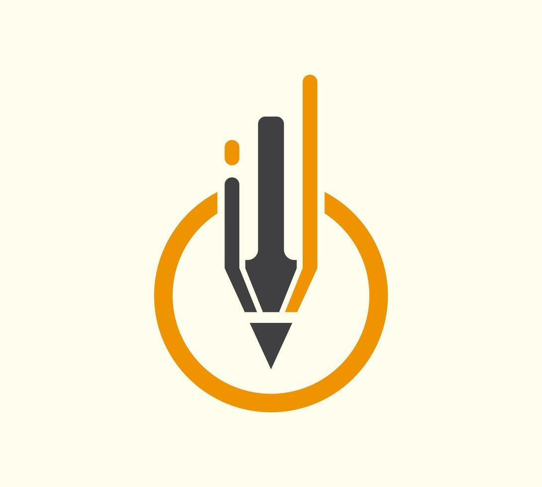 bolígrafo creativo logo vector