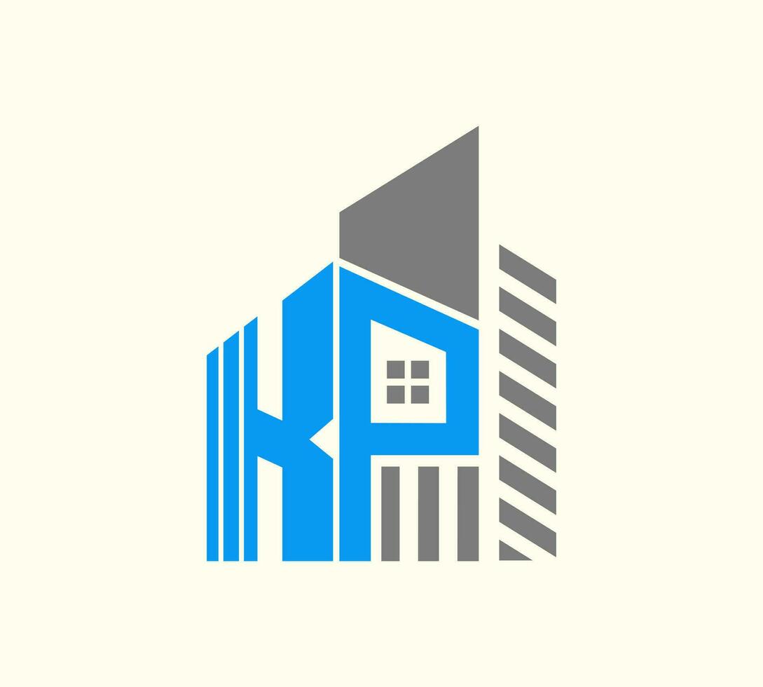 KP letter creative building Logo vector