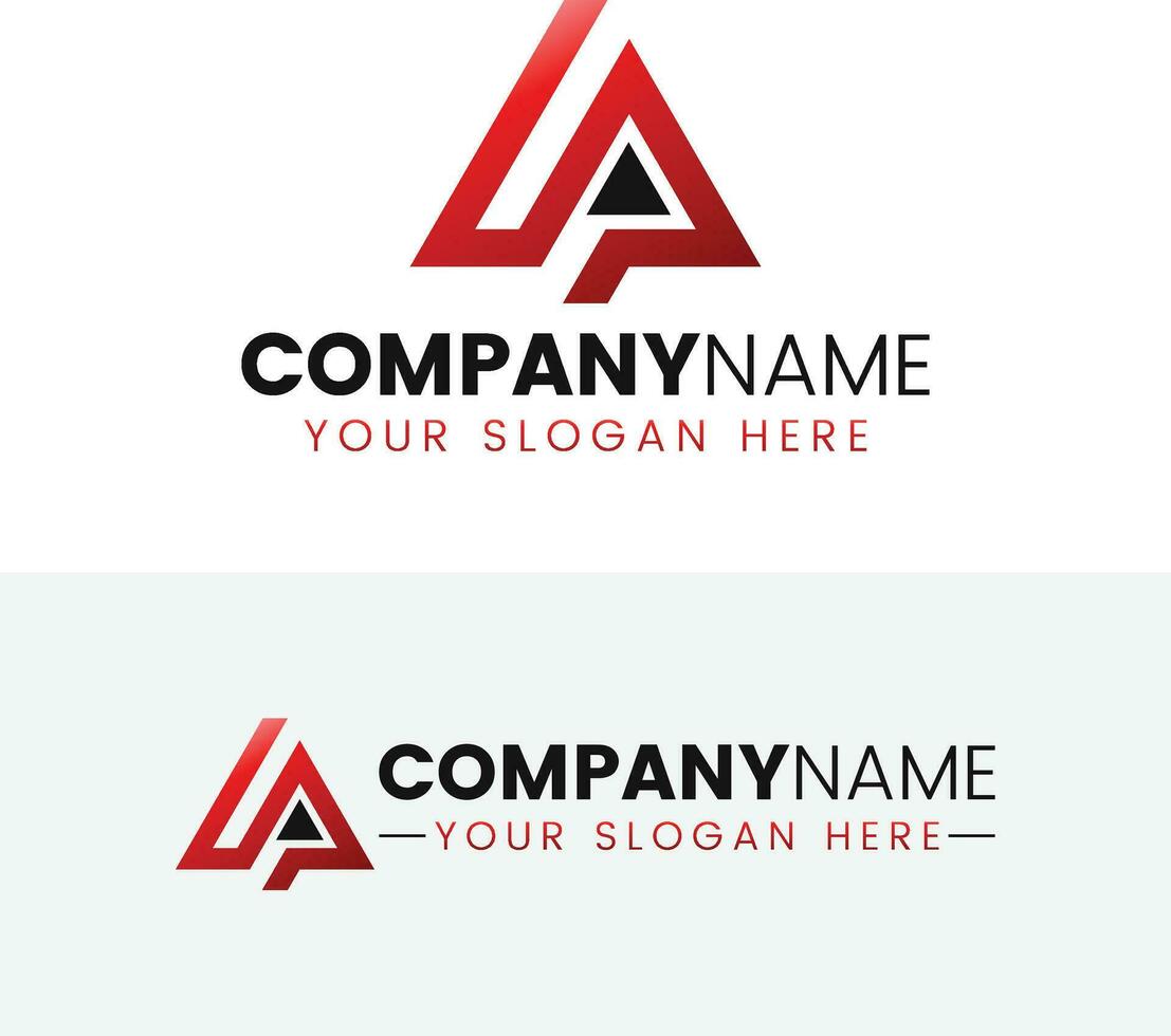 Creative monogram letter up logo design vector