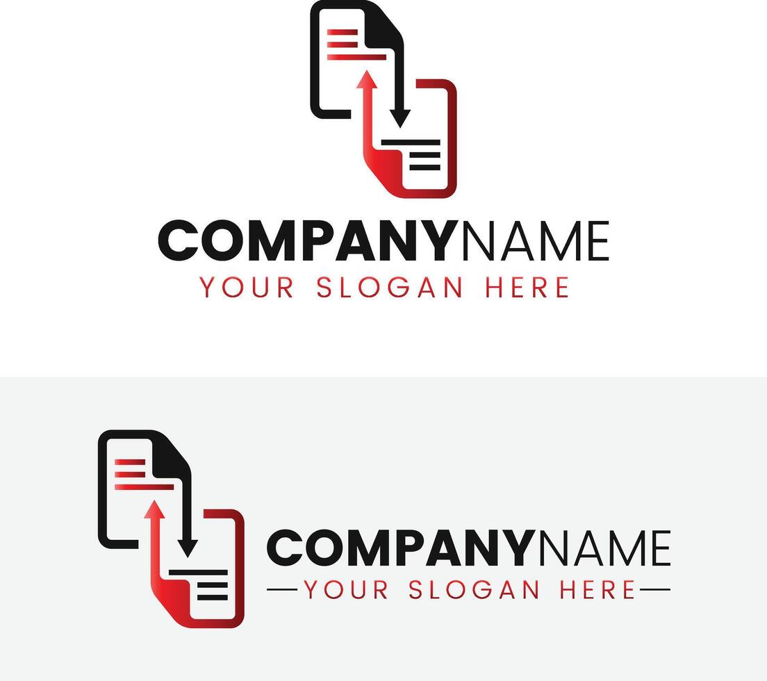 Paper document logo design template vector