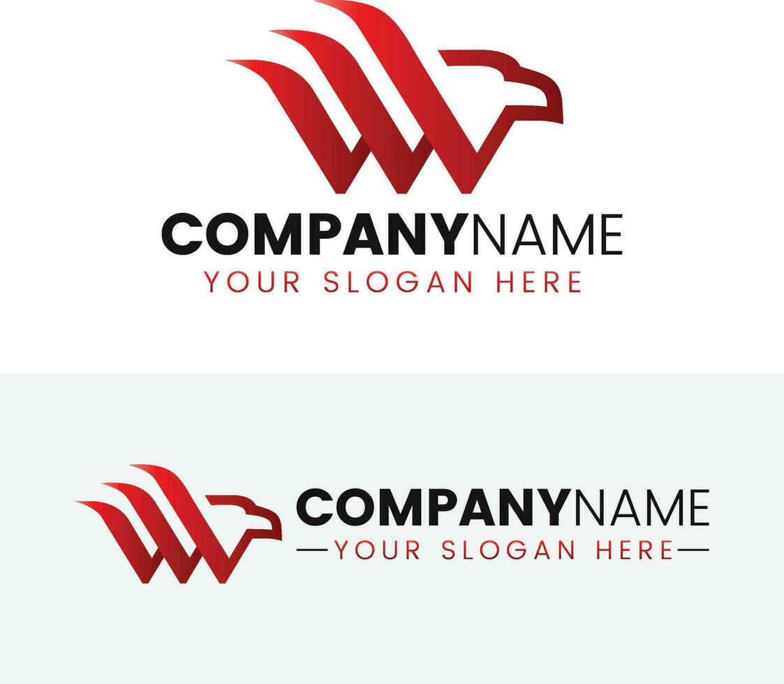 Creative monogram letter w with eagle logo design vector