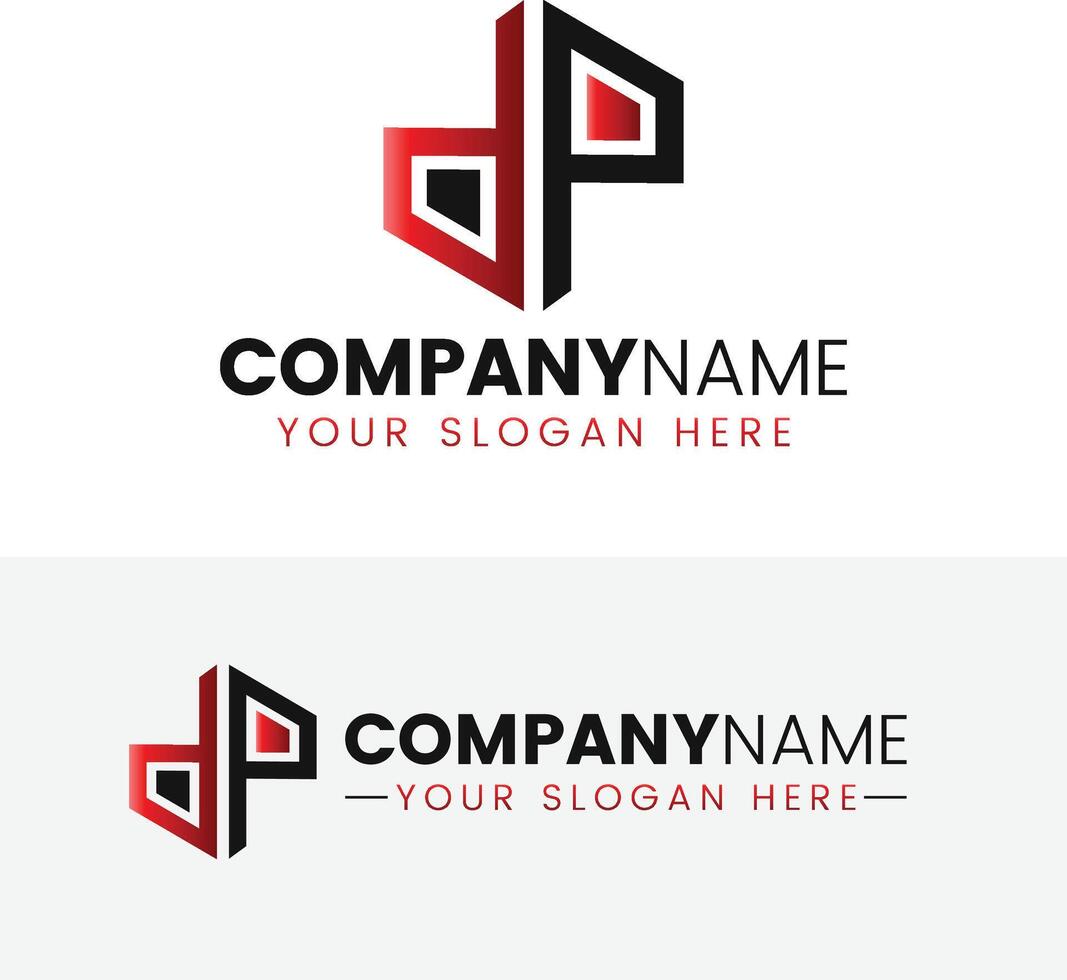 Creative dp letter logo design vector