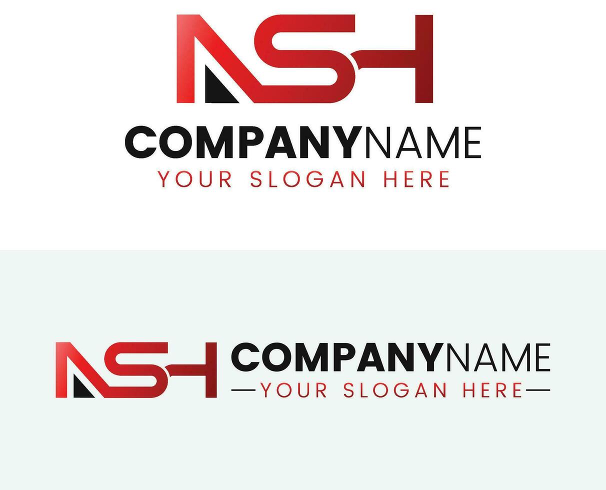 creativo monograma letra nsh logo diseño vector
