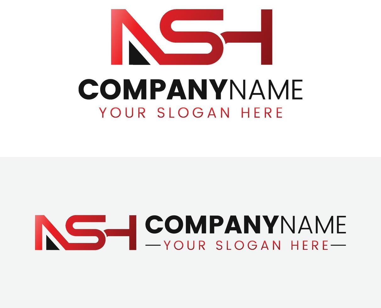 Creative monogram letter nsh logo design vector