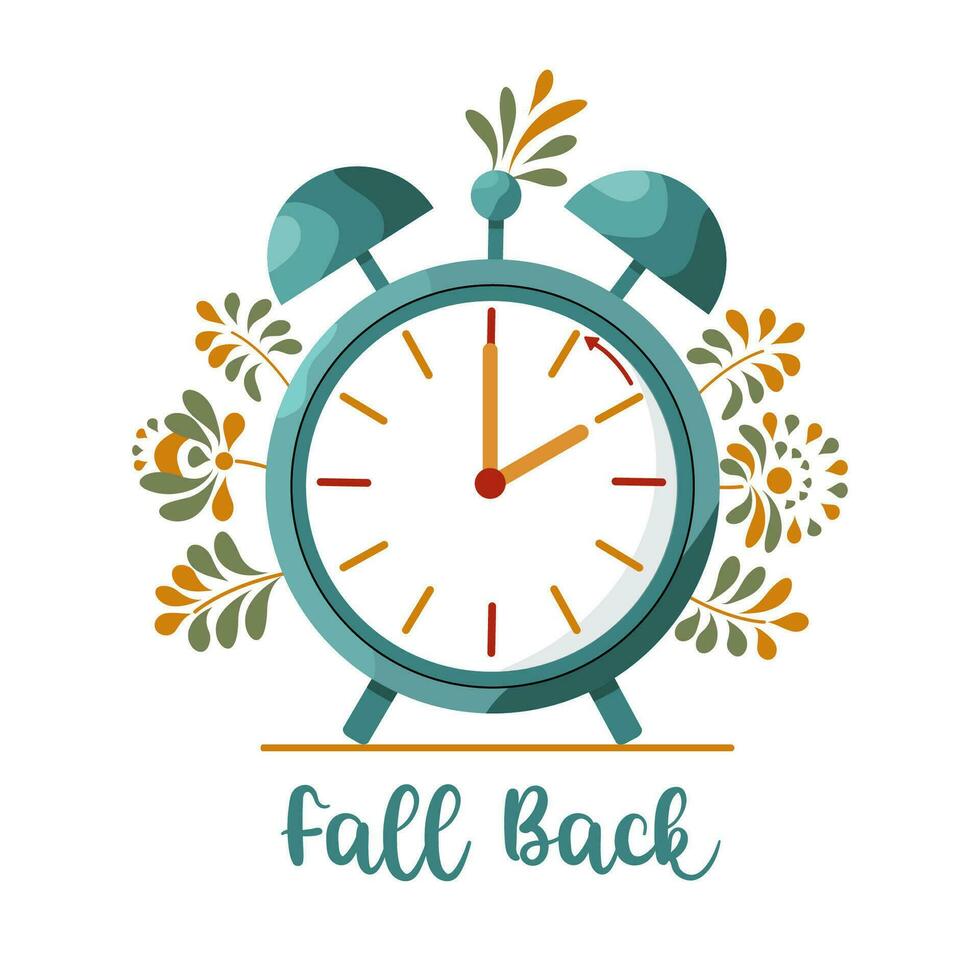 otoño atrás, oportunidad tu relojes vector