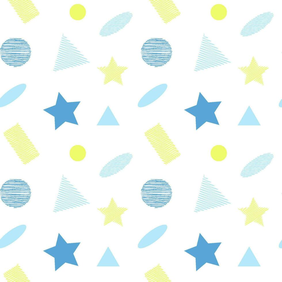 shapes pattern, star, circle, triangle, oval, rectangle vector