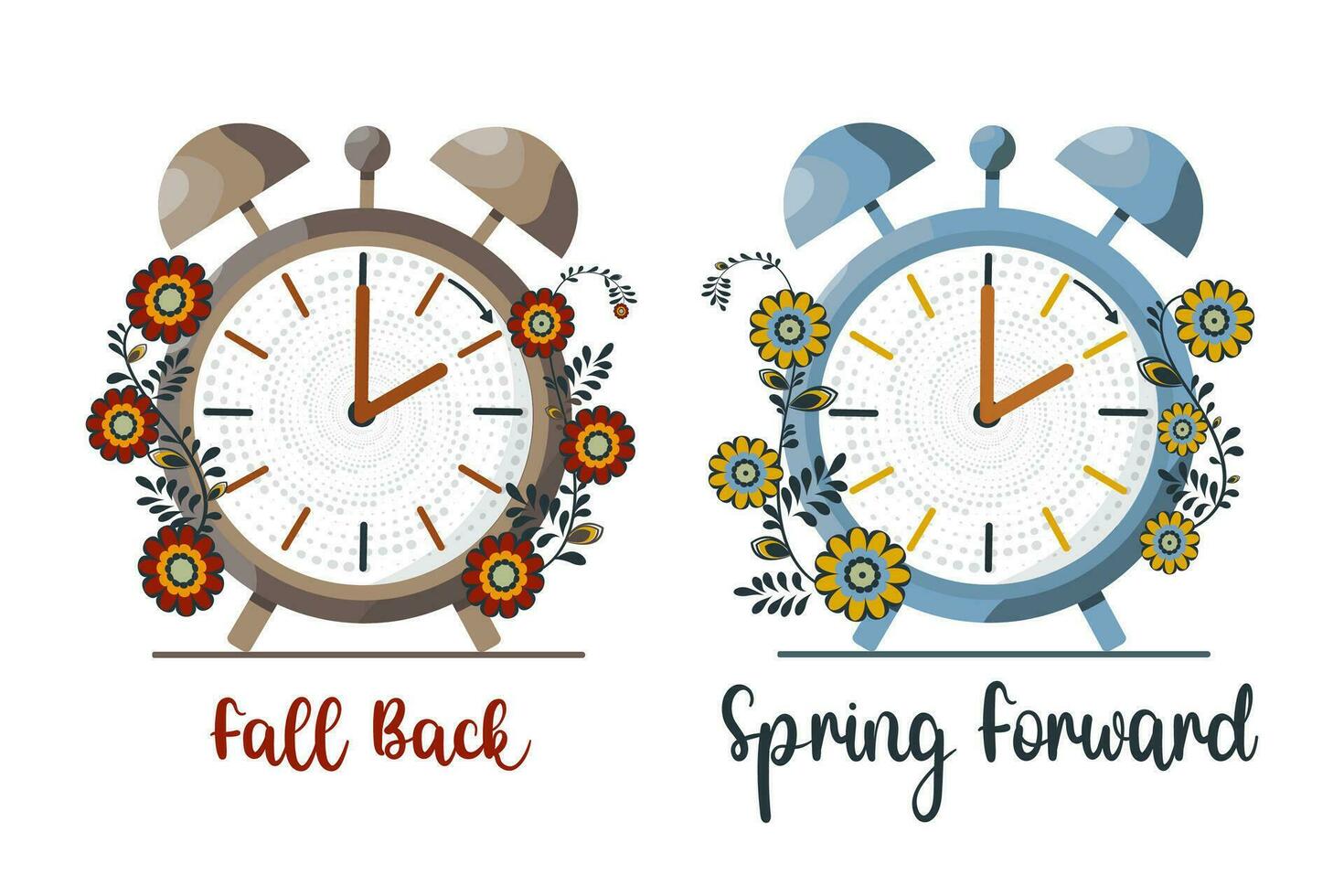 Spring forward, fall back, chance your clocks. 27546002 Vector Art at
