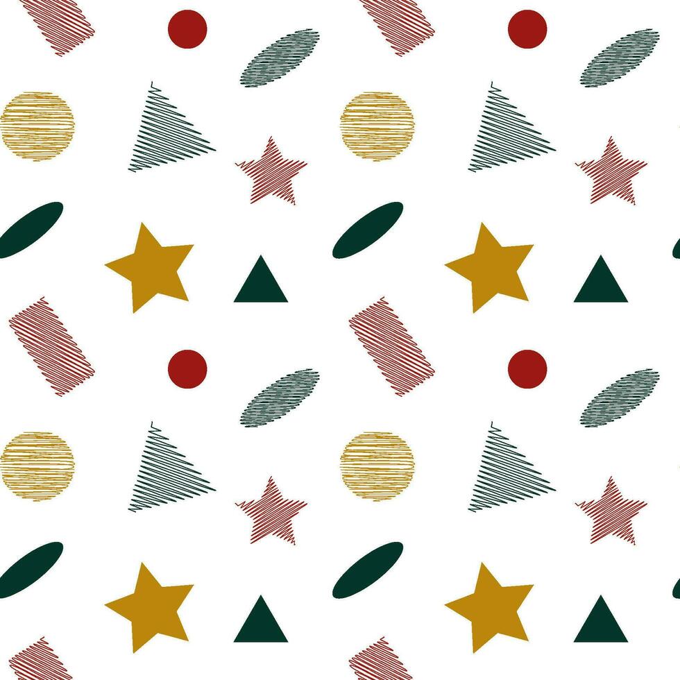 geometric, shapes, pattern, star, circle, triangle, oval, rectangle, lines vector