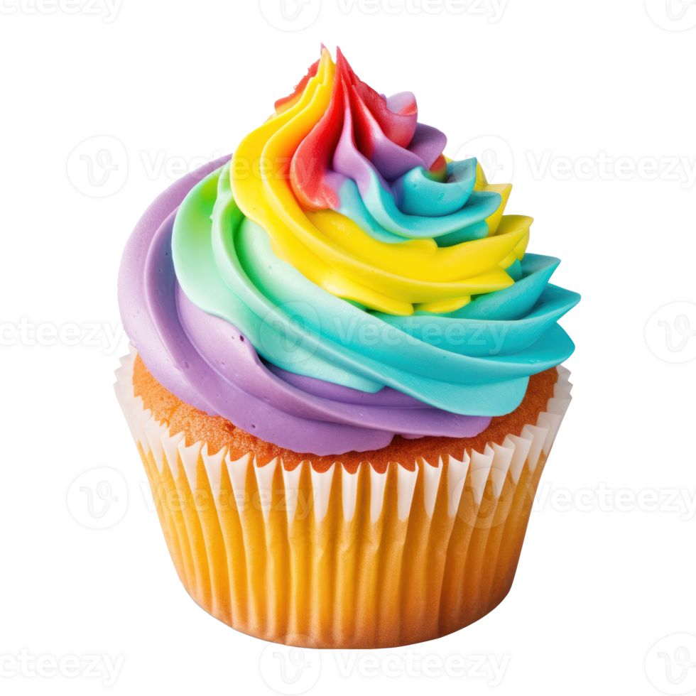 Colorful cupcake isolated png