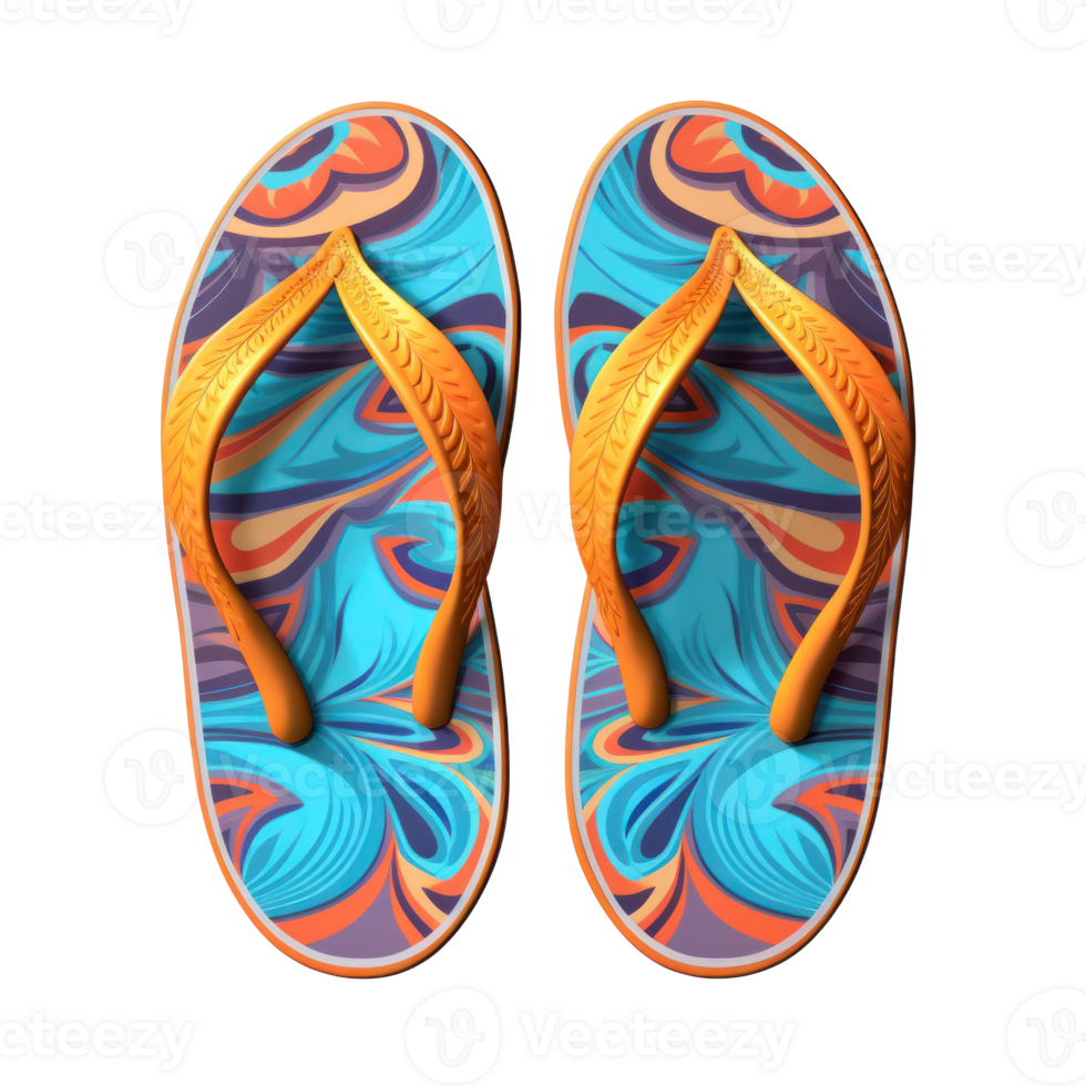 Vivid flip flops isolated. png