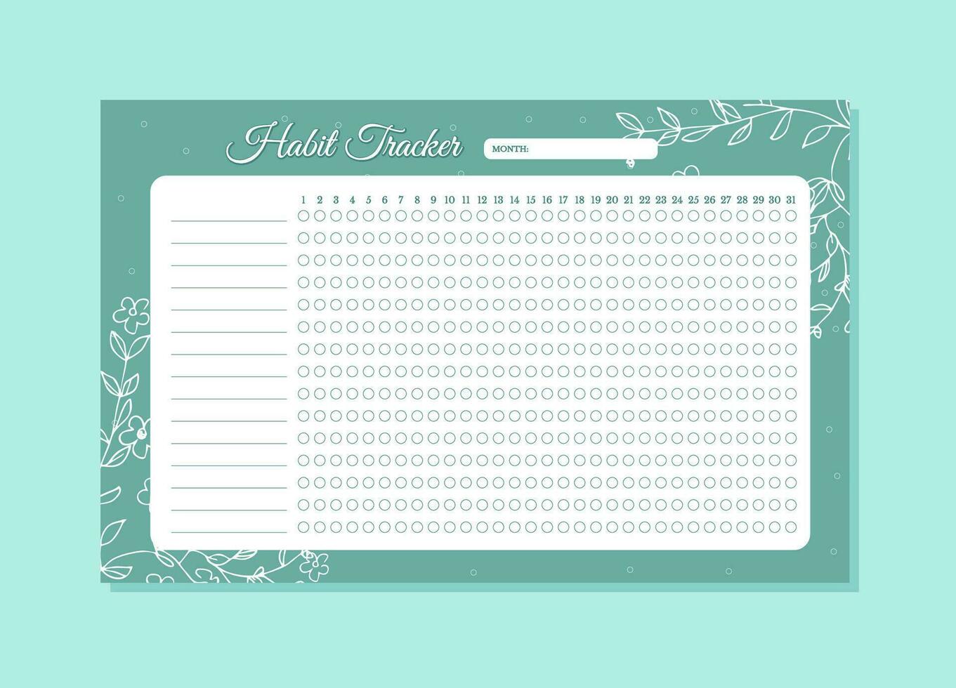 Printable Habit Tracker planner templates to customize vector