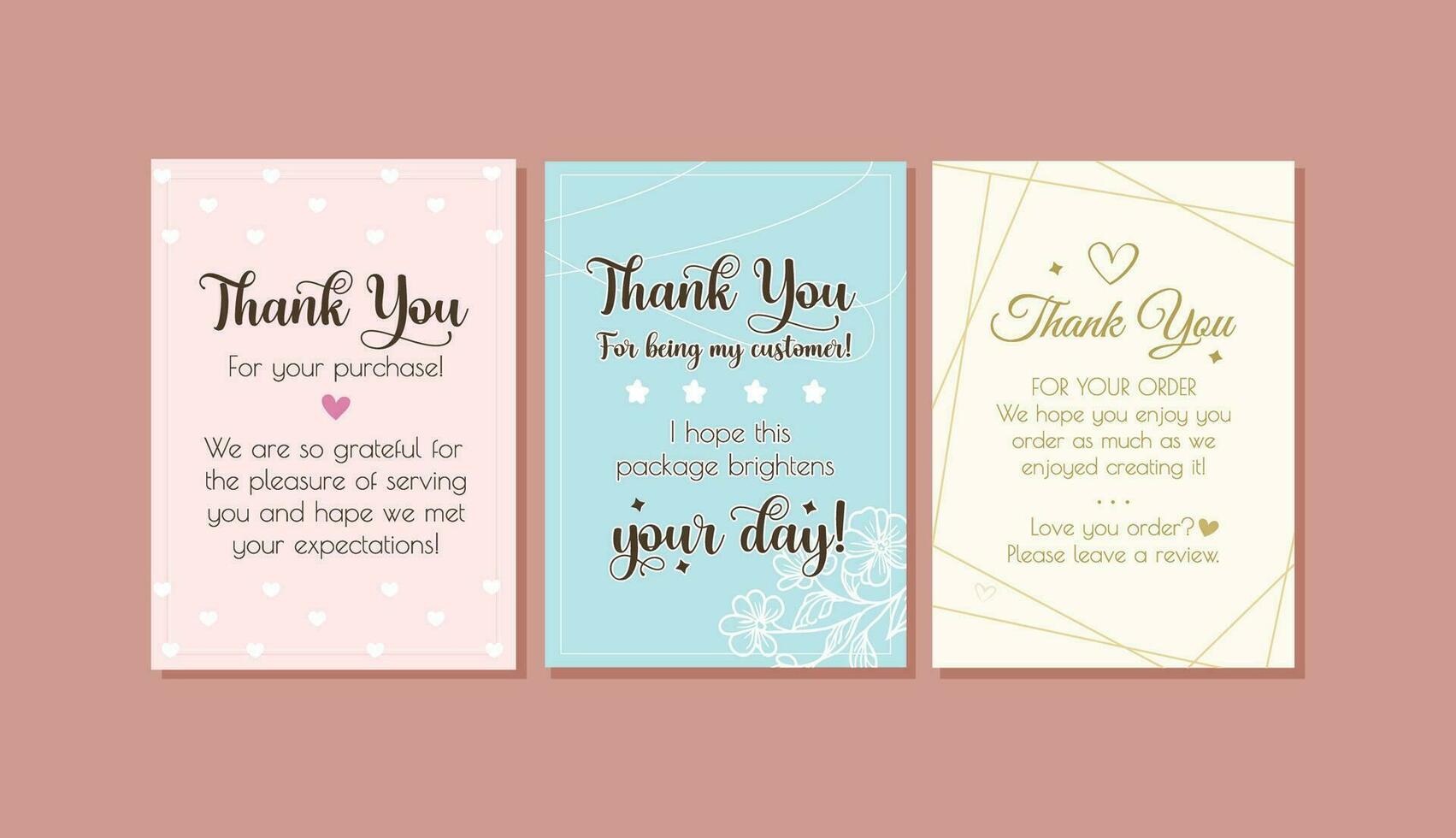 Customer Thank You Card - Cute template vector