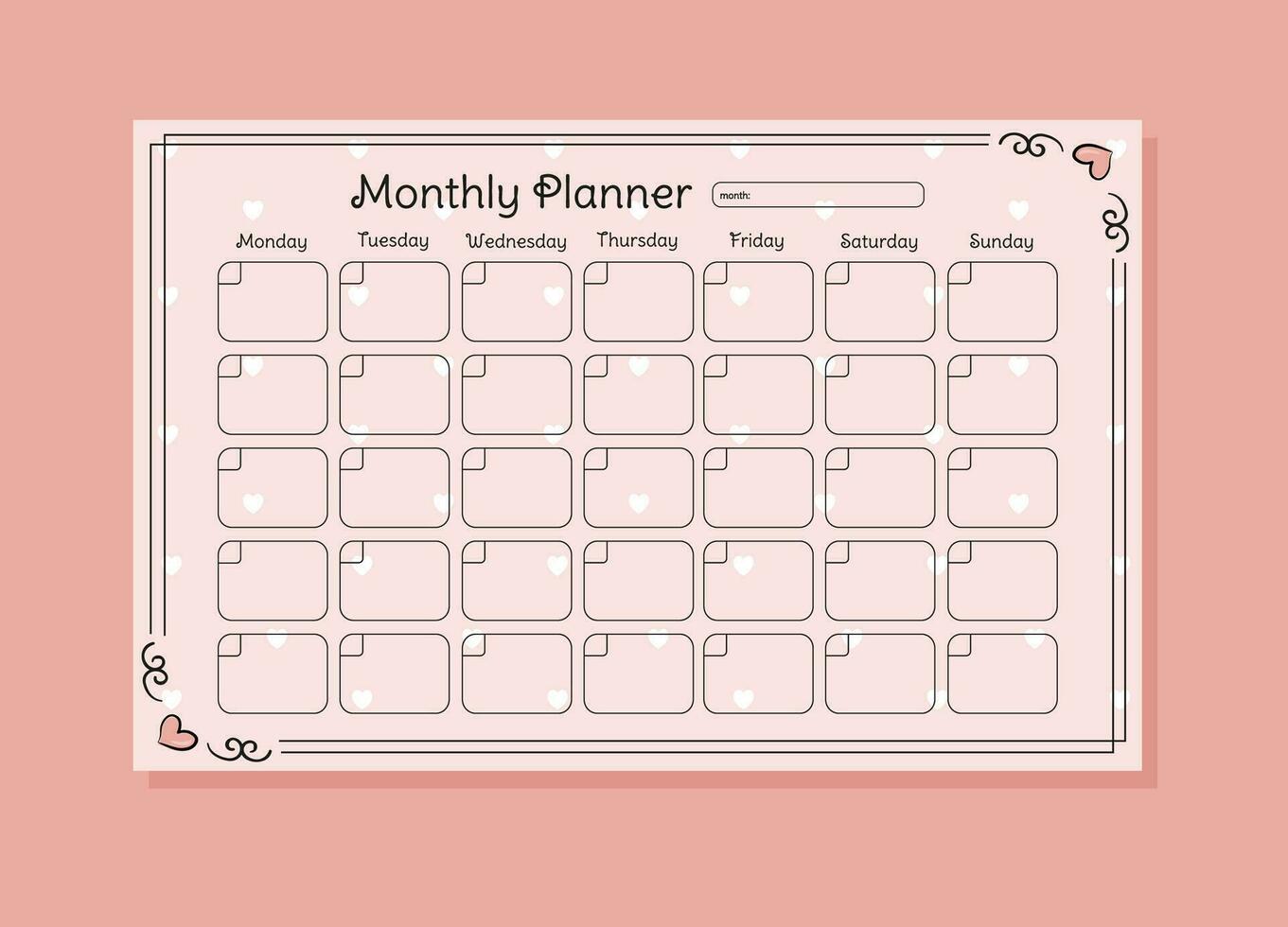 Printable Weekly planner templates to customize vector
