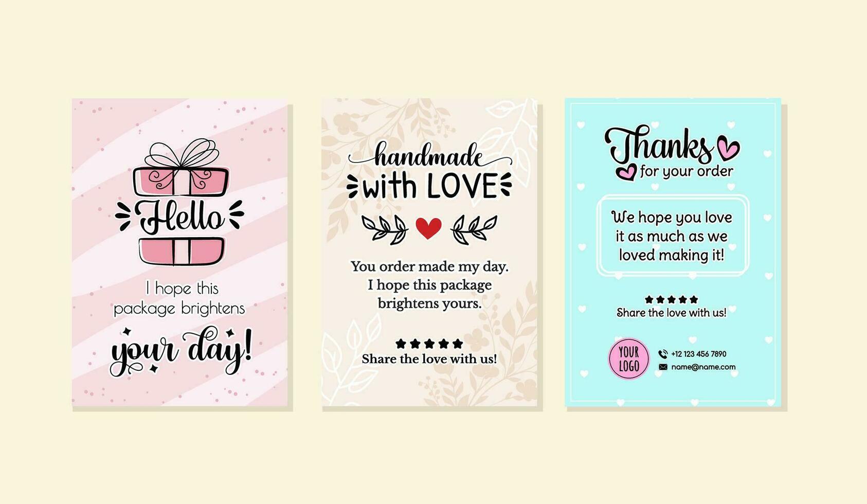 Customer Thank You Card - Cute template vector
