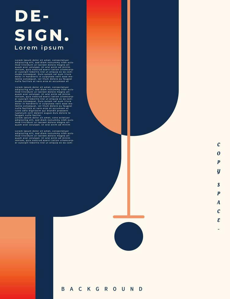 Minimalist geometric shapes poster design. Simple geometrical backdrop design. Suitable for poster, banner, flyer, brochure, magazine, or presentation page. vector