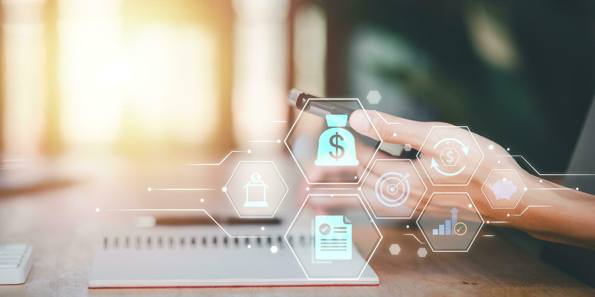 concept of finance and investment ,profit growth management ,financial graphical and statistical analysis ,Stock and currency fund management ,bank interest management ,high return investment photo