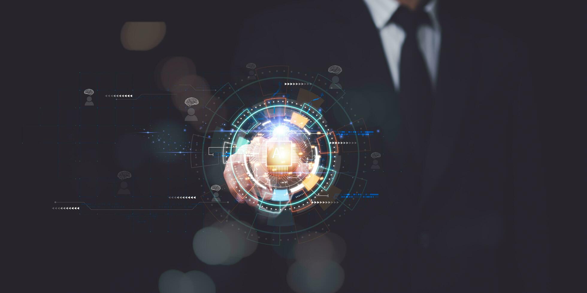 ideas and innovation ,Connecting creativity with modern technology , new solutions ,artificial intelligence science and technology ,Development of innovations and inventions ,cybersecurity photo