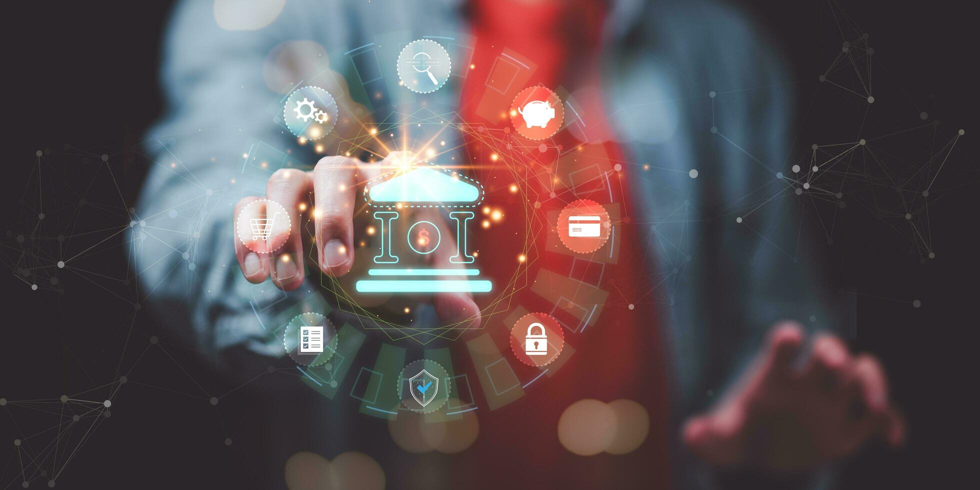 Online payment concept with credit card ,online banking service ,internet payment ,Money transfer and service fee payment ,financial transactions with application ,e-commerce ,Online shopping photo
