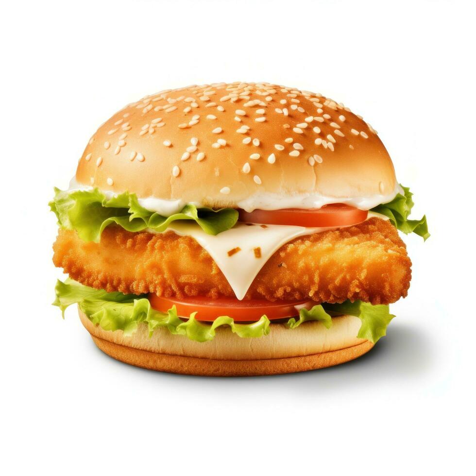 Fresh fishburger isolated photo