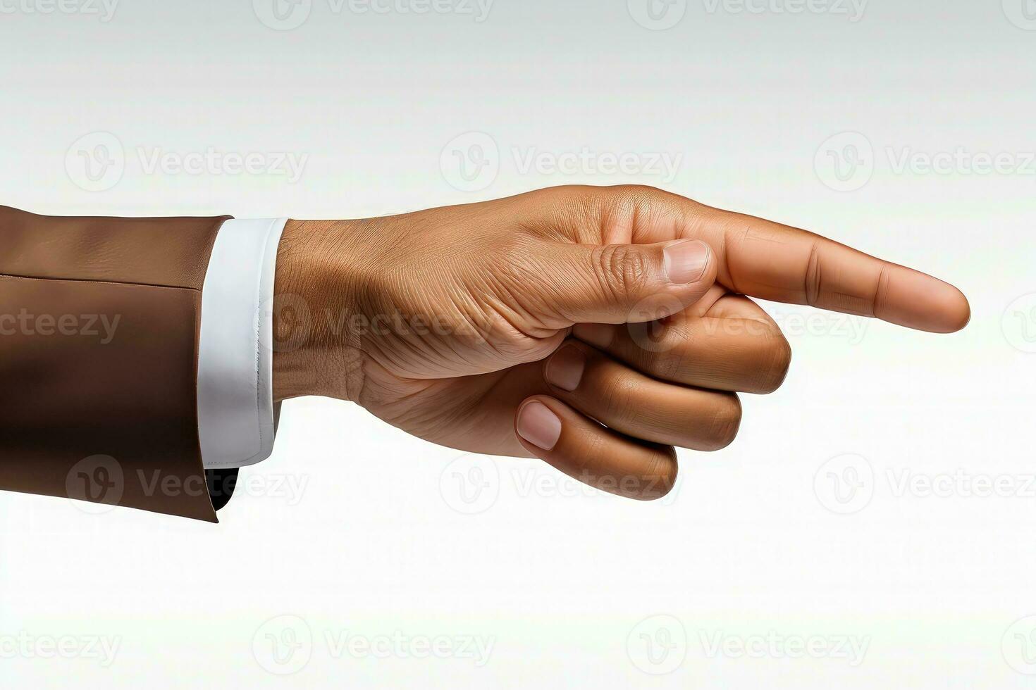 Businessman hand pointing at something - AI Generative photo