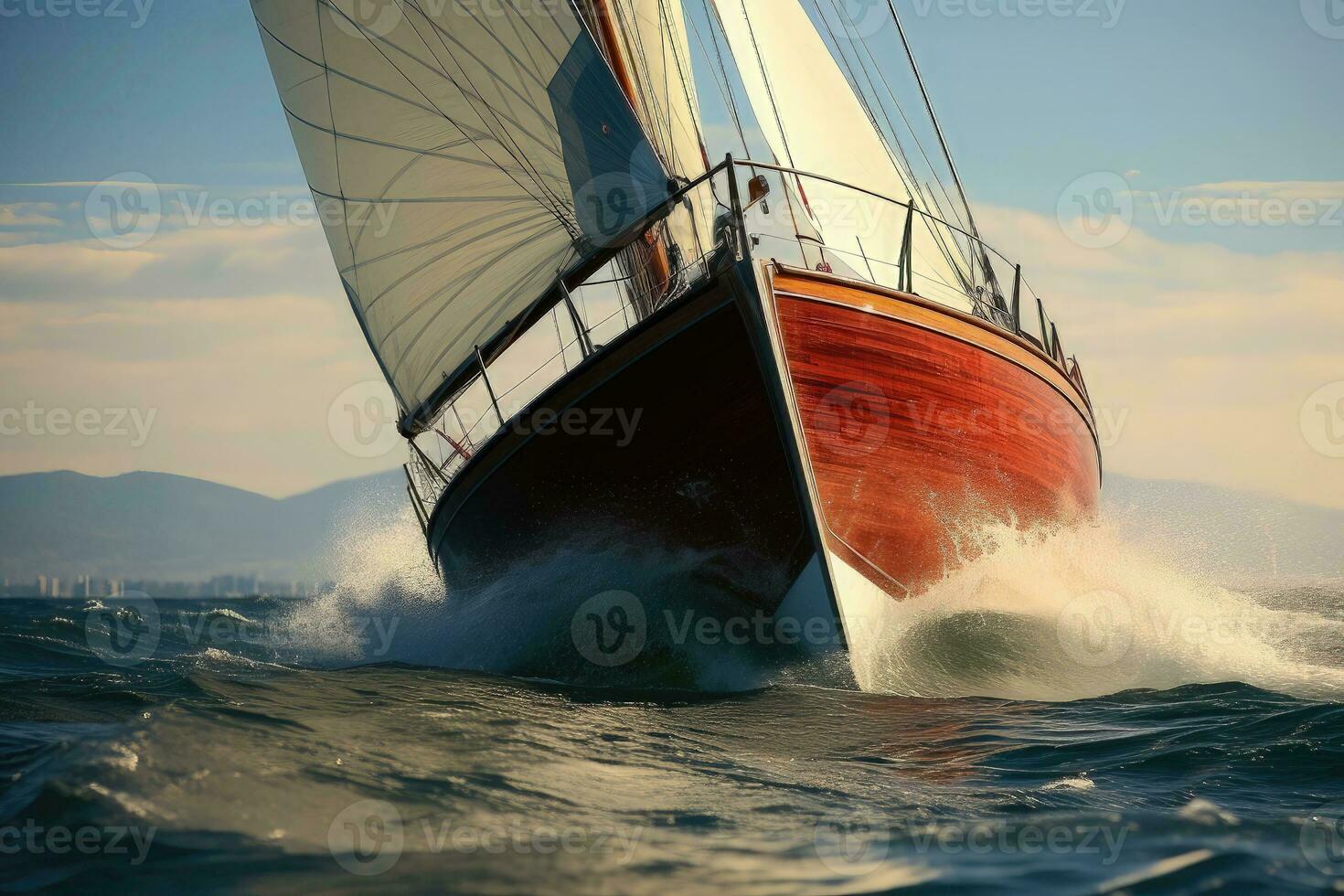 Sailing yacht in the sea photo