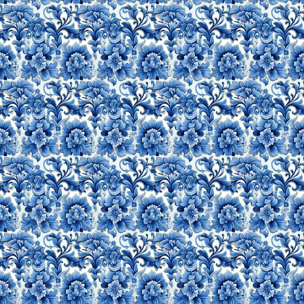 Traditional portuguese azulejo tile - AI Generative photo