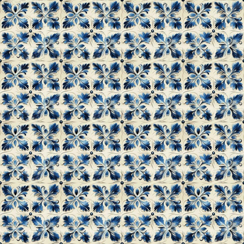 Seamless pattern of ceramic tile. Portuguese art - AI Generative photo