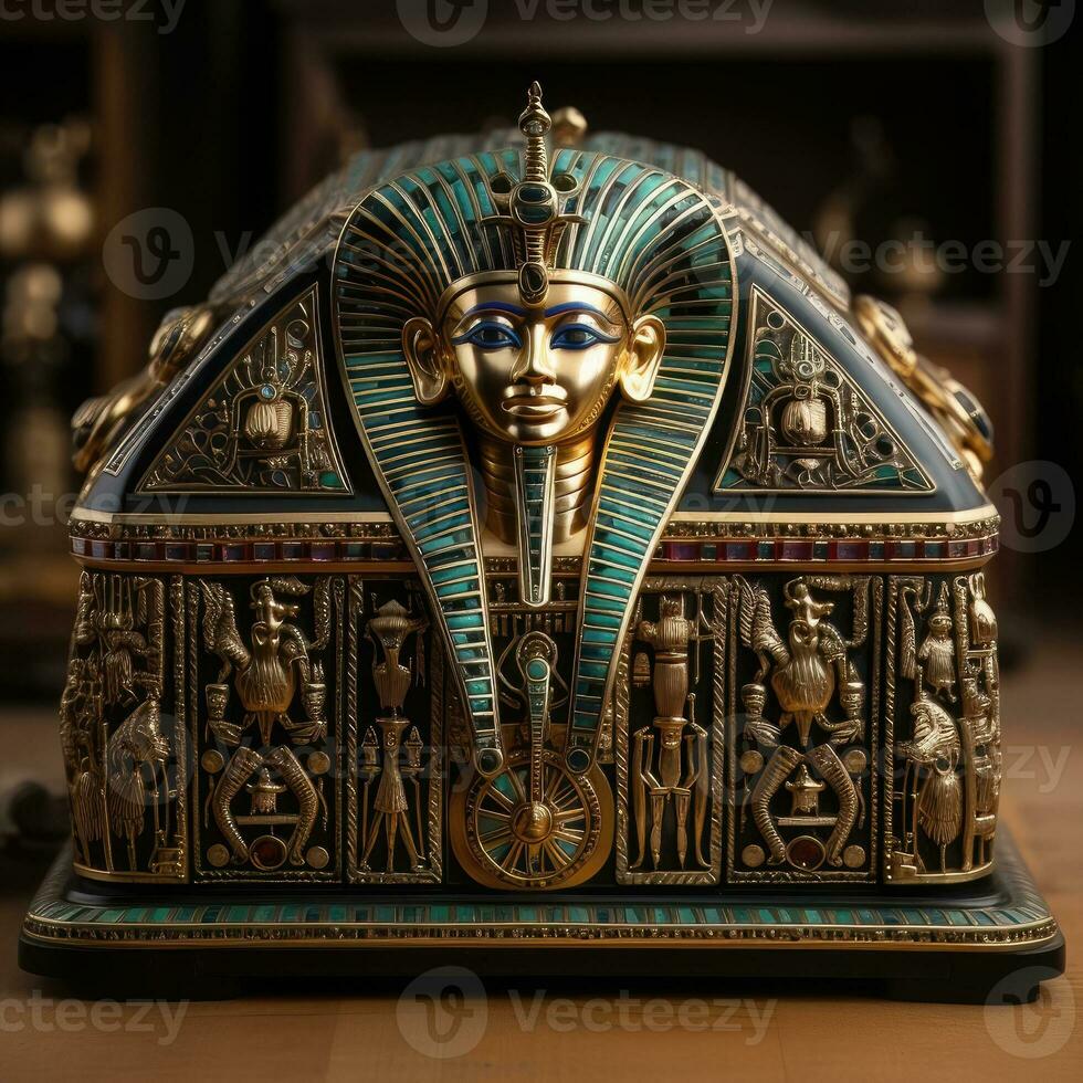 Egyptian pharaoh sarcophagus - AI Generative photo