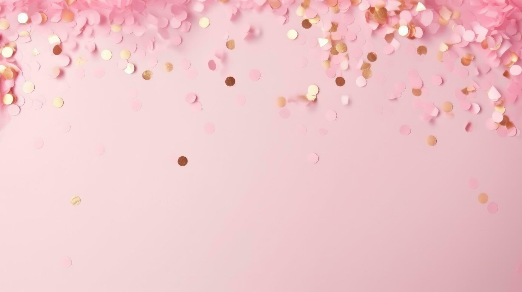 Pink party background with confetti photo