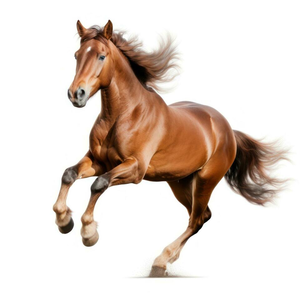 Brown horse run gallop isolated photo