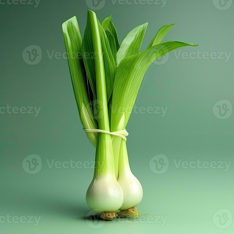 Fresh spring onion - AI Generative photo