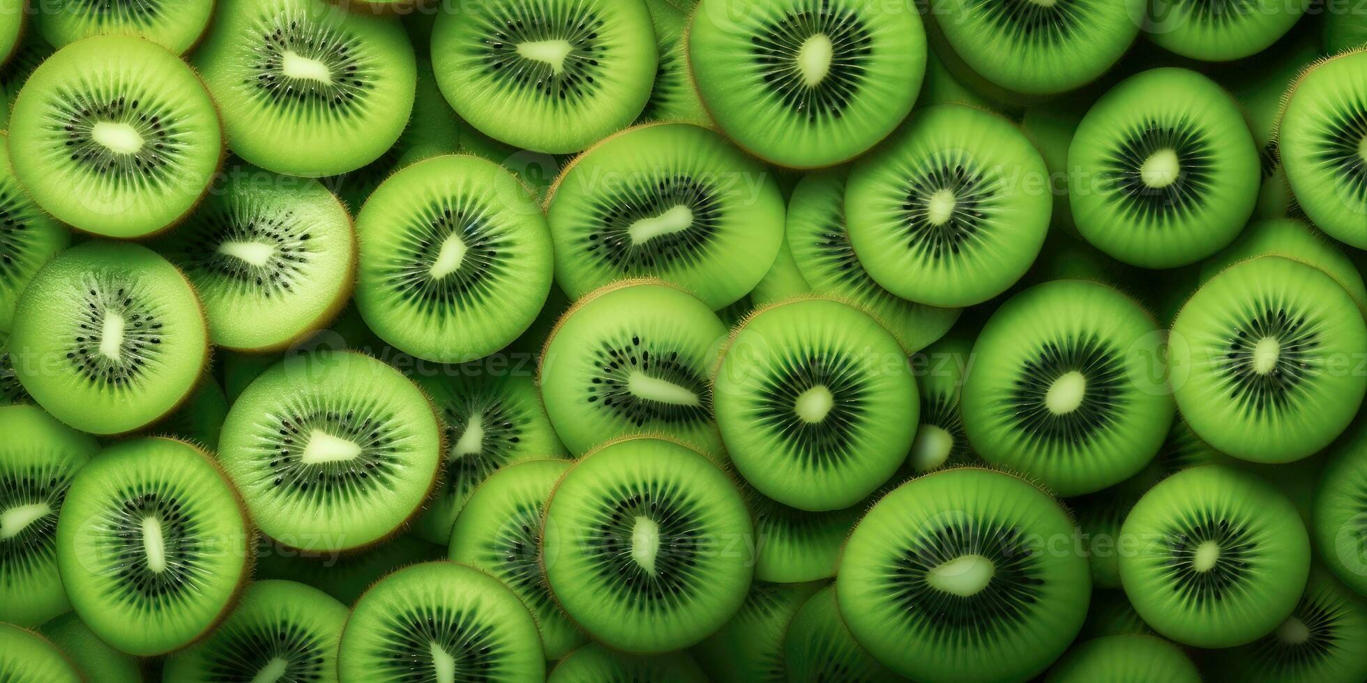 Kiwi fruit background. Close up of fresh kiwi fruit - AI Generative photo