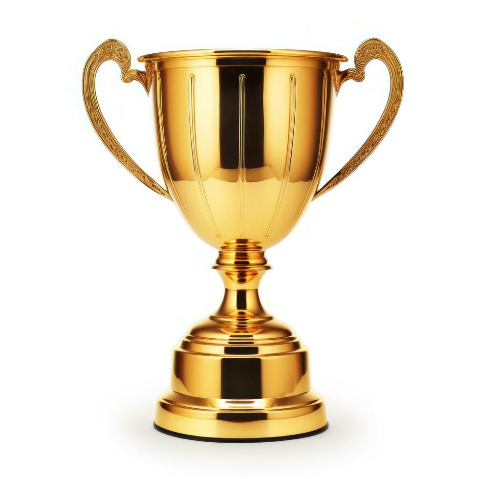 Champion award gold cup isolated photo
