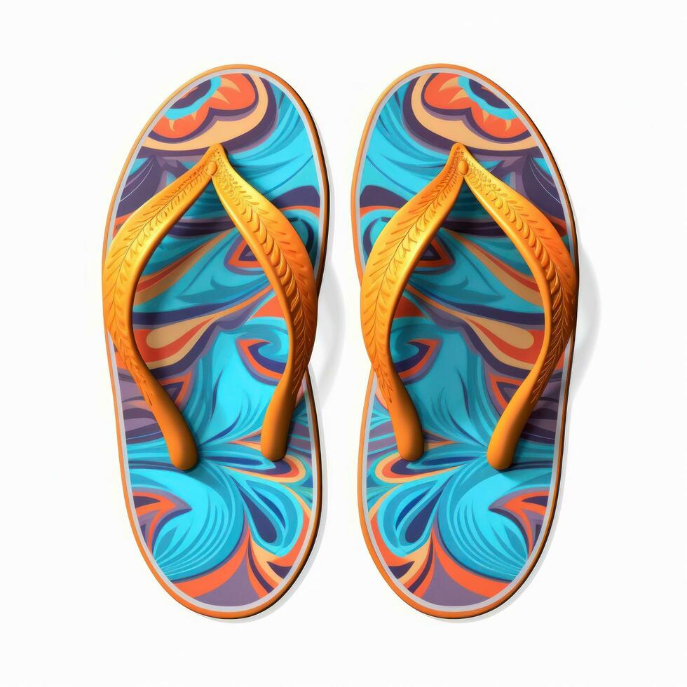 Vivid flip flops isolated. photo