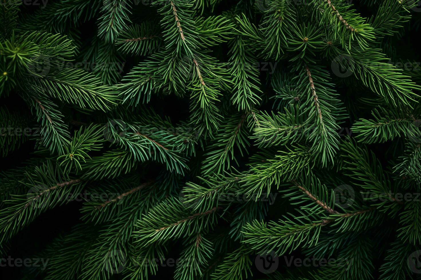 fresh green branches of a Christmas tree. festive christmas background. ai generative photo