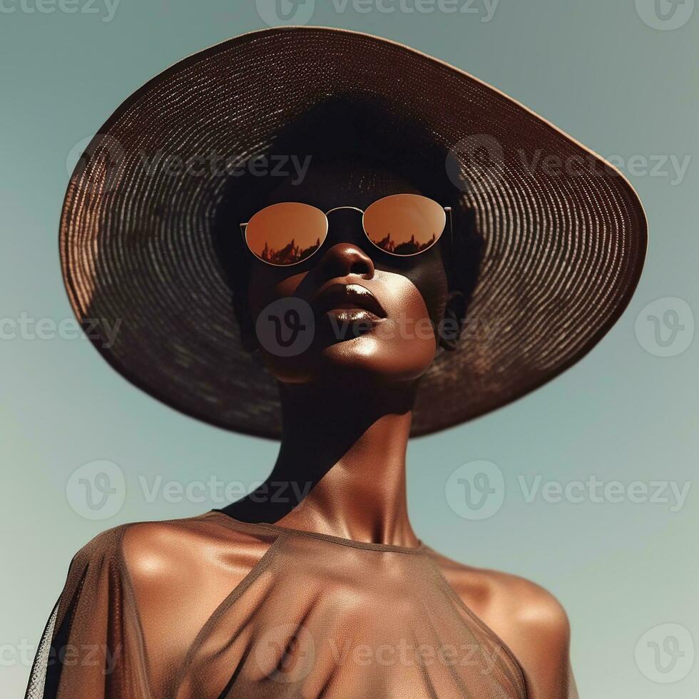 Illustration of a fashion portrait AI Generated photo