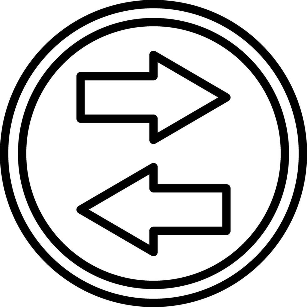 Two Way Arrow Vector Icon Design