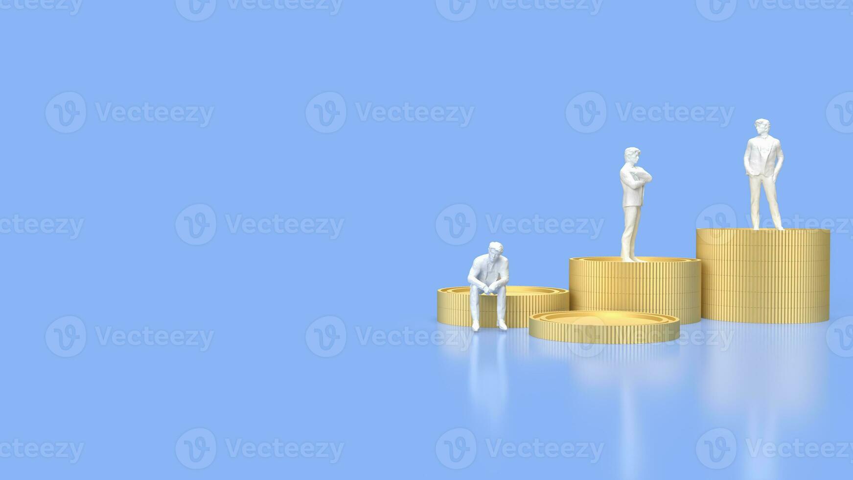The man and gold coins for business concept 3d rendering photo