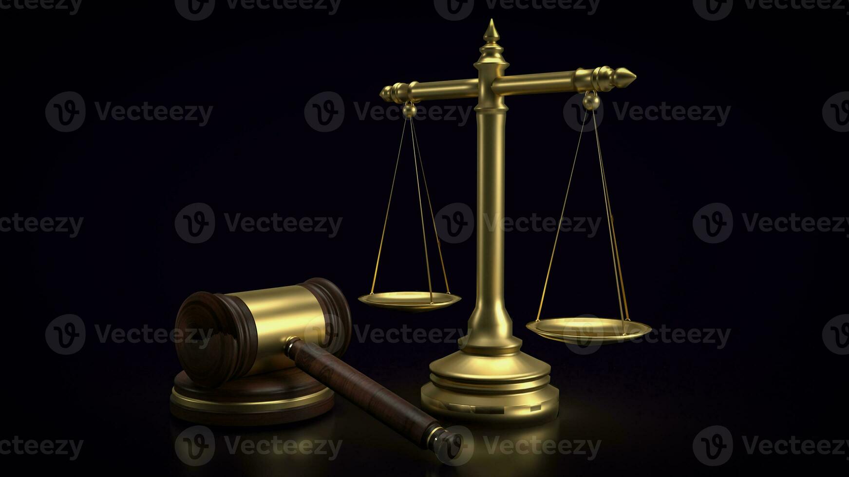 The Hammer and Libra for law and justice concept 3d rendering photo