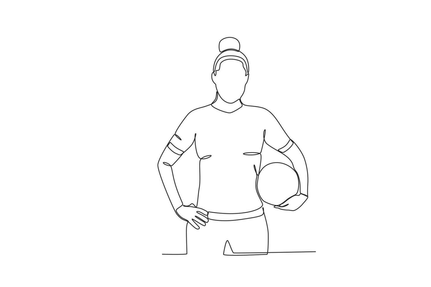 A woman playing football with passion vector