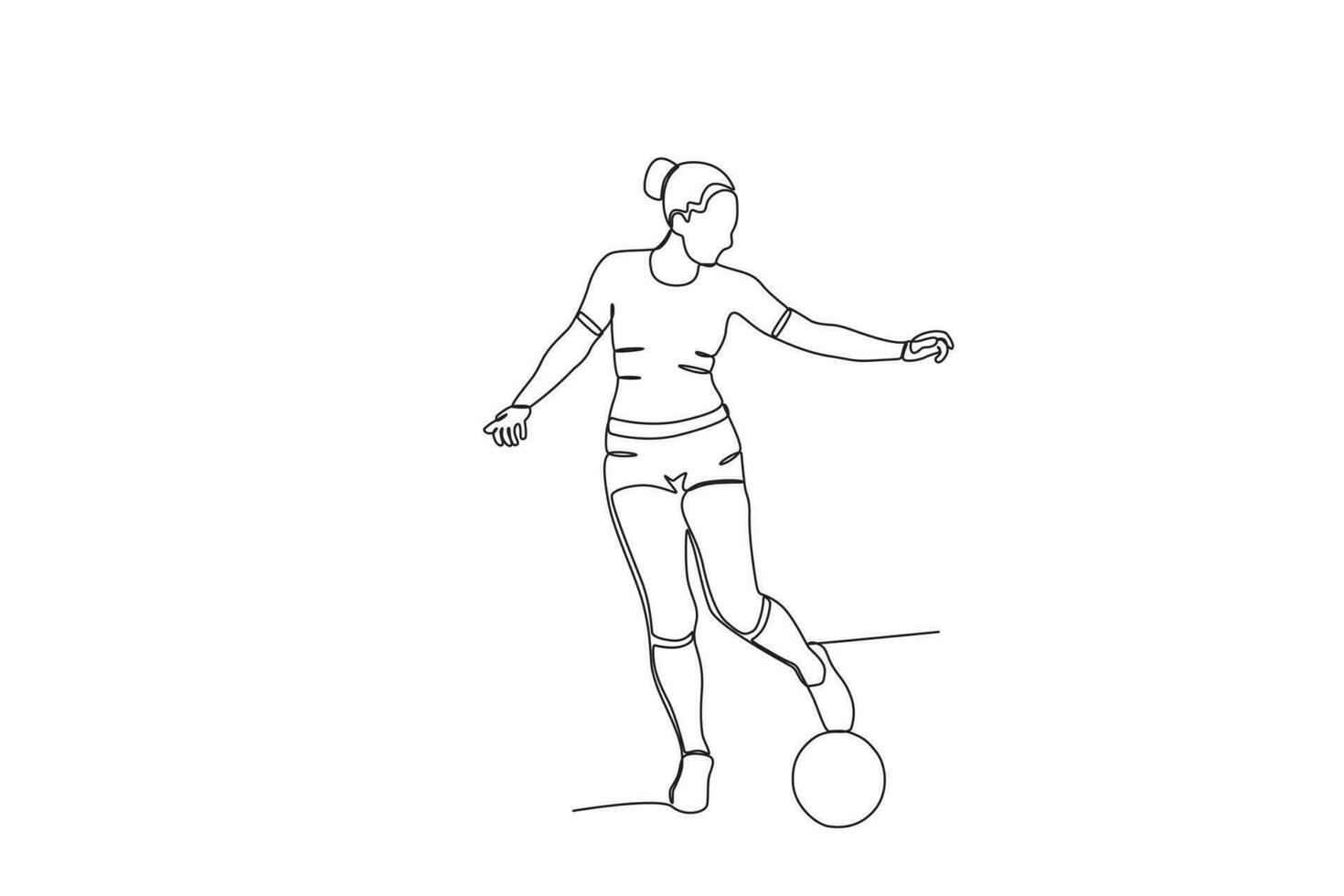 A woman playing football vector