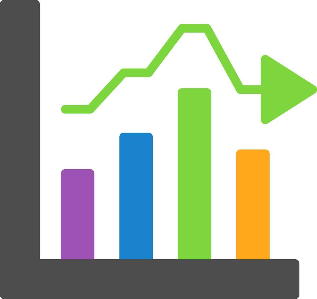 Bar Graph Vector Icon Design